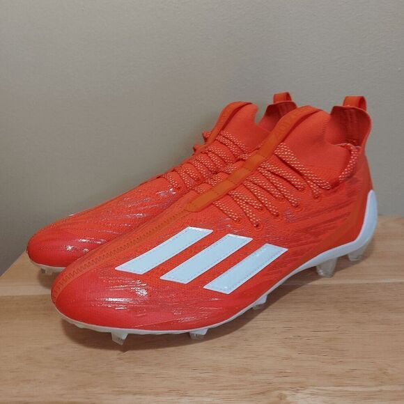 Adidas Adizero Primeknit Football Cleats Orange White GV9628 Men's Size 13 - Picture 3 of 7